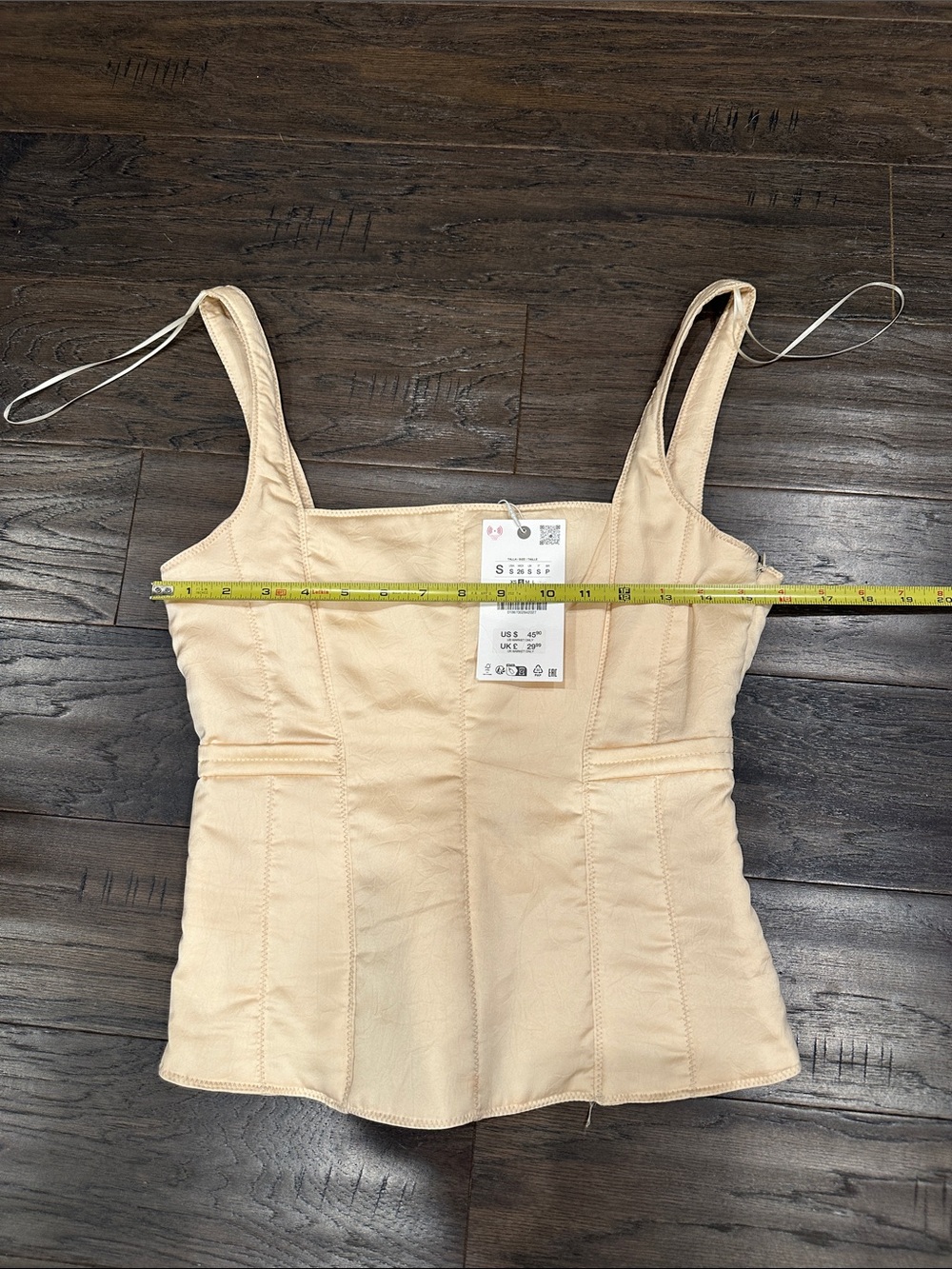 Zara Square-Neck Bustier Tank Top in Cream